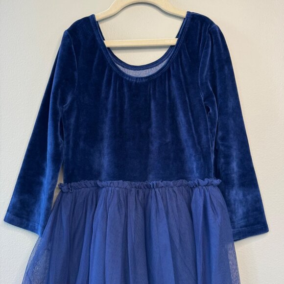 MINI BODEN Rainbow Tulle Dress Girls 11-12 152 Blue Velour Tulle Applique Stars - Picture 4 of 10